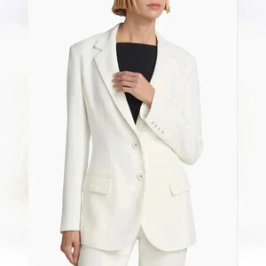 Brandon Maxwell White Oversized Blazer Jacket Size 14